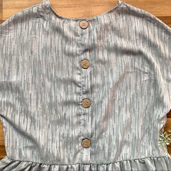 Blu Pepper Women’s Light Blue Button Back Peplum Top - Picture 9 of 16